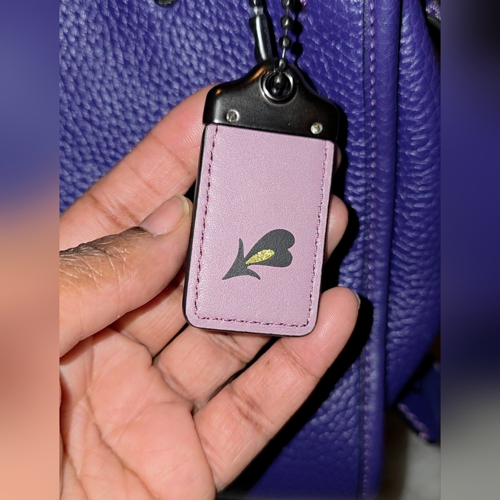 Coach LIMITED EDITION Rogue 25 Disney Dark Fairy-Purple+Coach Minnie Charm & Bow - Picture 6 of 10